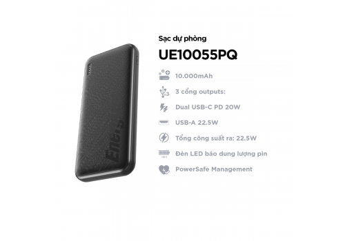 Pin Sạc Dự Phòng Energizer UE10055PQBK 10.000mAh 22.5W PD + QC 3.0 – Gọn Nhẹ, Sạc Nhanh, An Toàn - Ảnh 8