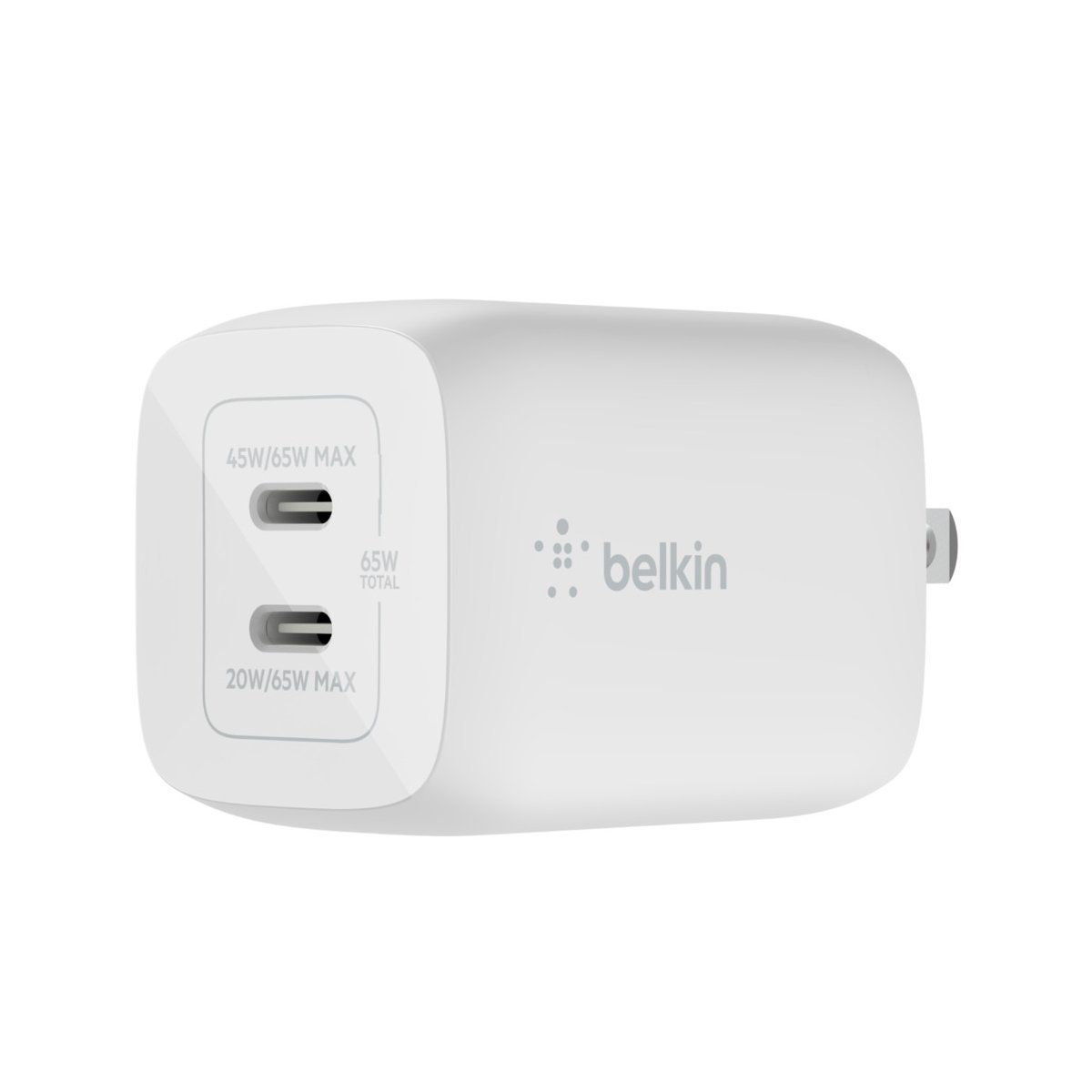 Adapter sạc nhanh 2 cổng Belkin 65W USB-C GaN (BoostCharge Pro)
