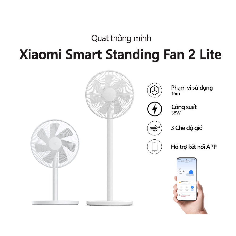 Quạt đứng Xiaomi Smart Fan 2 Lite – Quạt thông minh mát tự nhiên, tiết kiệm điện