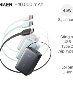 Pin sạc dự phòng Anker A1638 Nano Power Bank 10.000mAh – Sạc nhanh 45W