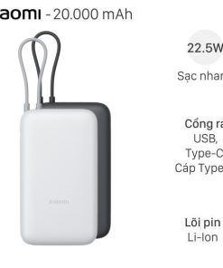 Pin sạc dự phòng Xiaomi 20000mAh 22.5W PB2020MI (kèm cáp Type-C)