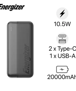 Pin Sạc Dự Phòng Energizer UE20050 20000mAh – Dung Lượng Lớn, Sạc An Toàn Và Ổn Định