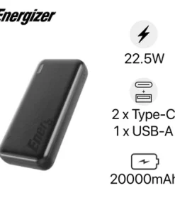Pin Sạc Dự Phòng Energizer UE20055PQ 20000mAh 22.5W PD + QC3.0 – Sạc nhanh, an toàn và bền bỉ