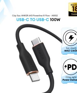 Cáp ANKER Powerline III Flow USB-C to USB-C 0.9m - A8552