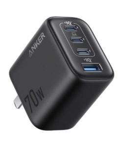 Adapter Sạc 4 Cổng USB (3×USB-C + 1×USB-A) IQ3 GaN 70W – Anker Zolo A121C