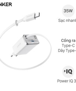 Sạc Anker Nano 35W (Tích Hợp Cáp USB-C Rút Gọn) - A2658