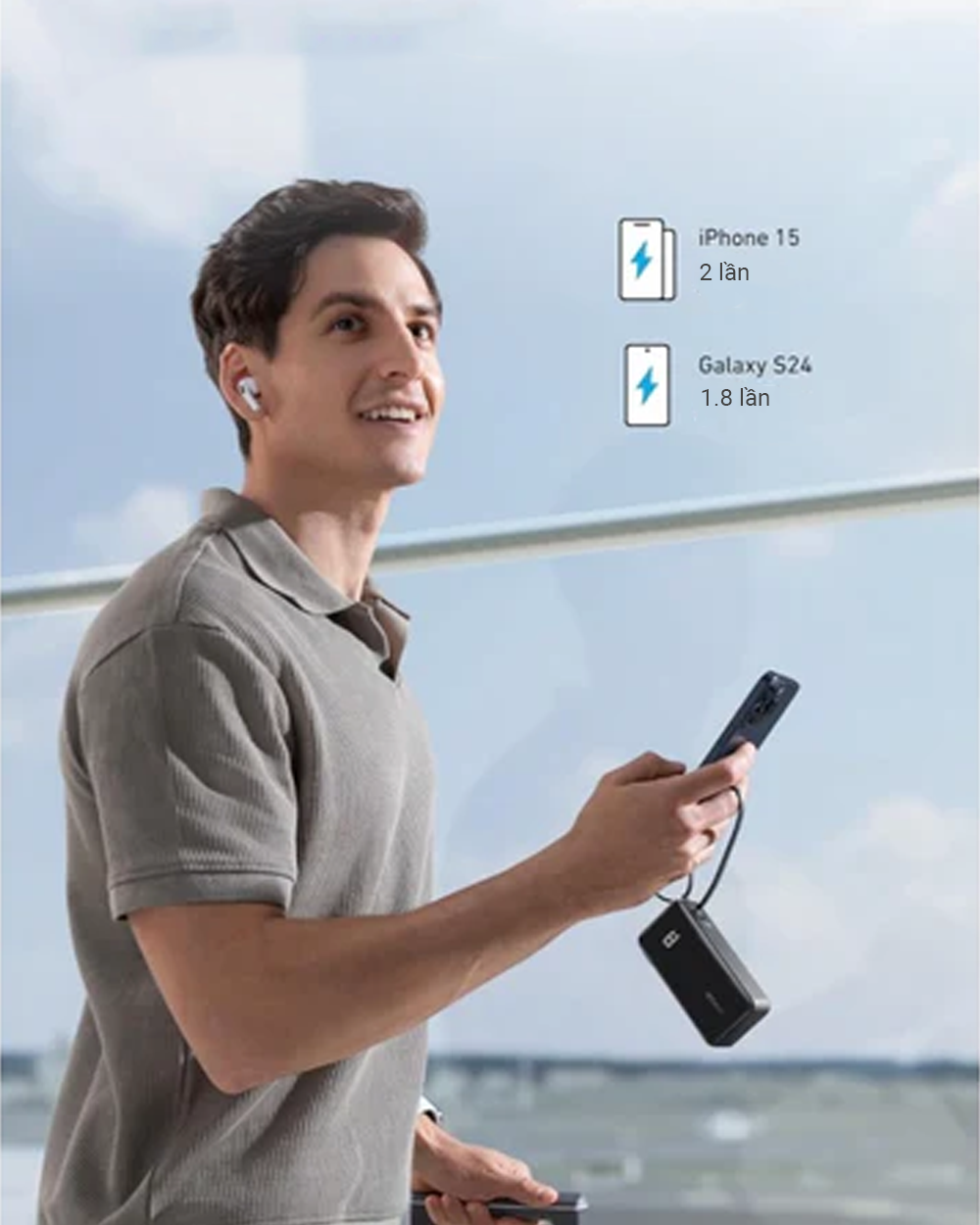 Pin sạc dự phòng Polymer 10000mAh kiêm Adapter Sạc Type-C PD 30W Anker A1637 (kèm cáp Type-C) - Ảnh 4